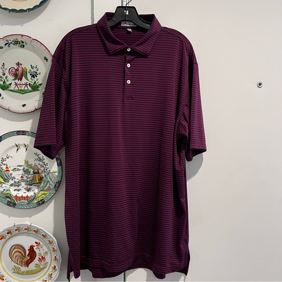 Peter Millar Small Stripped Polo Golf Shirt - Picture 1 of 8